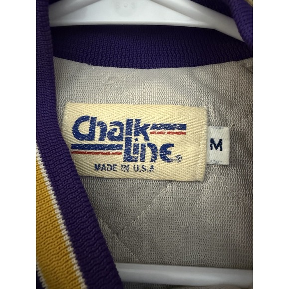 Vintage NFL Chalk Line NFL Minnesota Vikings Satin Jacket 1990 Size Medium - Picture 5 of 8